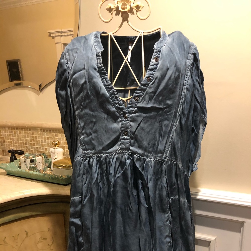 FREE PEOPLE BLUE BABYDOLL DRESS
